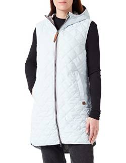 camel active Damen Lange Steppweste mit Kapuze aus Recyceltem Polyester Vest, Hellblau, 34 von camel active