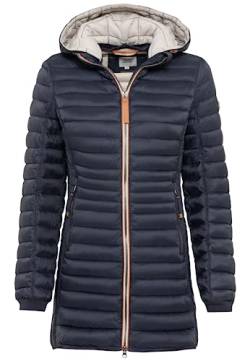 camel active Damen Leichter Wasserabweisende Steppmantel mit Abnehmbarer Kapuze Jacket, Dunkelblau, 46 von camel active