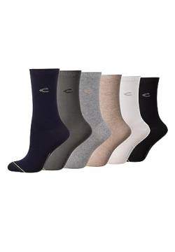 camel active Damen Socken im 6er Pack aus einem Baumwollmix in Grün, Grau, Beige, Schwarz, Weiß und Dunkelblau Mehrfarbig womenswear-35-38 von camel active