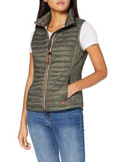 camel active Damen kurze leichte Steppweste mit elastischen Bündchen Khaki womenswear-44 von camel active