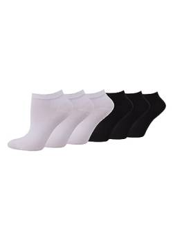 camel active Damen und Herren Sneakersocken aus Baumwolle - Unisex - im 6er-Pack Schwarz und Weiß Mehrfarbig womenswear-39-42 von camel active