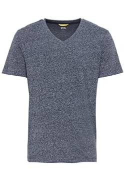 camel active Herren Basic Kurzarm T-Shirt mit V-Ausschnitt aus biologischer Baumwolle in Grau, Grün, Dunkelblau und Dunkelgrau Dunkelblau Menswear-M von camel active