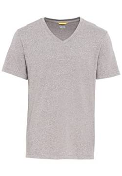 camel active Herren Basic Kurzarm T-Shirt mit V-Ausschnitt aus biologischer Baumwolle in Grau, Grün, Dunkelblau und Dunkelgrau Grau Menswear-L von camel active