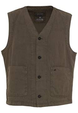 camel active Herren Casual Weste aus einem Baumwoll-Leinenmix Oliv Braun menswear-52 von camel active