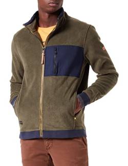 camel active Herren Fleecejacke aus recyceltem Polyester Oliv-Braun menswear-S von camel active