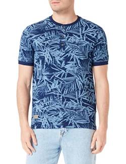 camel active Herren Henley Shirt mit Allover-Print Blau menswear-3XL von camel active