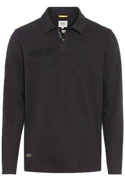 camel active Herren Langarm-Poloshirt aus Reiner Baumwolle Schwarz Menswear-L von camel active