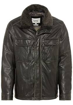 camel active Herren Lederjacke mit abnehmbaren Kragen Anthrazit menswear-50 von camel active