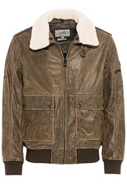 camel active Herren Piloten-Lederjacke mit abnehmbaren Kragen Braun menswear-52 von camel active