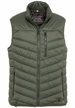 camel active Herren Steppweste mit Stehkragen sowie elastische Abschlüsse an Ärmellöchern Grün menswear-56 von camel active