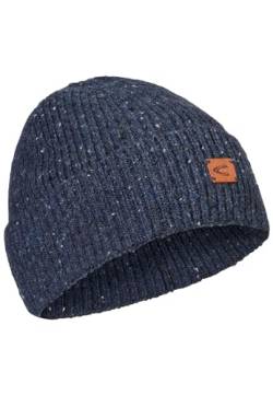 camel active Herren Strickbeanie mit Merinowolle Blau menswear-OS von camel active