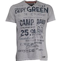 CAMP DAVID T-Shirt Camp David Streifenshirt mit V-Neck und Used Print von camp david