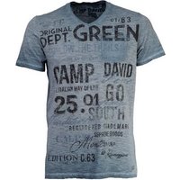 CAMP DAVID T-Shirt Camp David Streifenshirt mit V-Neck und Used Print von camp david