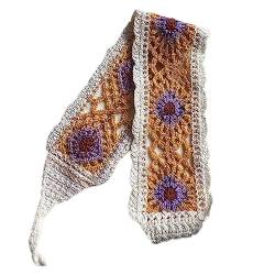 Boho Gestricktes Stirnband für Frauen Stretch Turban Floral Häkeln Sonnenblume Ethnischen Stil Krawatte Kopf Wrap Stirnband von caoxhenr