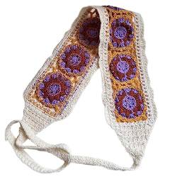 Boho Gestricktes Stirnband für Frauen Stretch Turban Floral Häkeln Sonnenblume Ethnischen Stil Krawatte Kopf Wrap Stirnband von caoxhenr