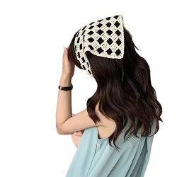 Boho Häkeln Schal Stirnband für Mädchen Dreieck Kopftuch Hohl Bandannas Turban Kopfbedeckung Frauen Foto Kopftuch Zubehör von caoxhenr