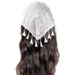 Elegante Frauen Blume Dreieck Stirnband Spitze Dreieck Bandana Süße Spitze Kopftuch Turban Mädchen Haar Zubehör von caoxhenr