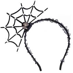 Halloween Stirnband Spinnennetz Spitze Haarband Lolita Kostüm Gruselige Kopfbedeckung Party Requisiten Haar Dekor Frauen Punk Haarband von caoxhenr