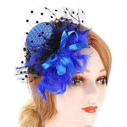Vintage-Braut-Haarspange mit Feder-Dekor, Zylinderhut, Bühnenauftritte, Haarnadel, Pferdeschwanz, Haarspange für Frauen und Mädchen von caoxhenr