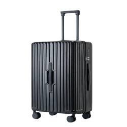 caoxinlei Koffer 20-Zoll-Multifunktions-Passwort 24-Trolley-Koffer for Männer und Frauen, Leichter Koffer, frischer Koffer Suitcase (Color : Black, Size : 24in) von caoxinlei