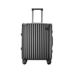 caoxinlei Koffer Gepäck Wasserdicht Universal Rad Muster Aluminium Rahmen Trolley Modische Gepäck Passwort Box Suitcase (Color : Black, Size : 20in) von caoxinlei