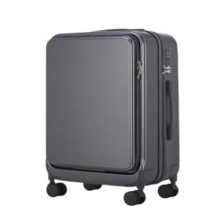 caoxinlei Koffer Multifunktionaler Koffer-Trolley for Männer, Robuster Und Langlebiger Studenten-Universal-Rad-Passwort-Koffer Suitcase (Color : Gray, Size : 24in) von caoxinlei