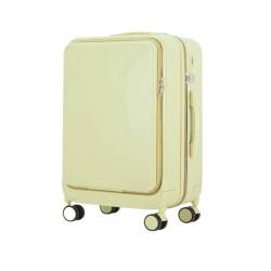 caoxinlei Koffer Multifunktionaler Koffer-Trolley for Männer, Robuster Und Langlebiger Studenten-Universal-Rad-Passwort-Koffer Suitcase (Color : Yellow, Size : 20in) von caoxinlei