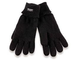 capsforfriends H-COM-1 gestrickte Thinsulate Handschuhe mit Fleecefutter - Fingerhandschuhe für Damen und Herren L XL schwarz von capsforfriends