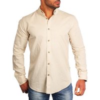 CARISMA Langarmhemd Herren Leinen Baumwoll Mix Casual Hemd 8529 Regular Button-Down-Kragen Langarm Uni von carisma