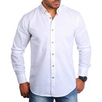 CARISMA Langarmhemd Herren Leinen Baumwoll Mix Casual Hemd 8529 Regular Button-Down-Kragen Langarm Uni von carisma