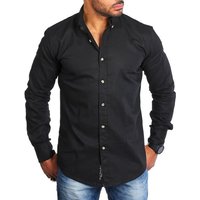 CARISMA Langarmhemd Herren Leinen Baumwoll Mix Casual Hemd 8529 Regular Button-Down-Kragen Langarm Uni von carisma