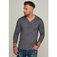 CARISMA Longsleeve CRSEWARD V-Neck mit Knopfleiste T-Shirt von carisma