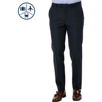 Carl Gross Herren Hose blau Woll-Stretch meliert von carl gross