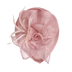 carol -1 Damen Fascinator Blumen Netz Braut Kopfschmuck Haar Clip Hut Feder Haarschmuck Kopfbedeckung für Party Kirche Hochzeit Cocktail Jockey Club Schleier Hut Kopfband Haar-Accessoires von carol -1