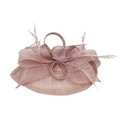 carol -1 Damen Fascinator Blumen Netz Braut Kopfschmuck Haar Clip Hut Feder Haarschmuck Kopfbedeckung für Party Kirche Hochzeit Cocktail Jockey Club Schleier Hut Kopfband Haar-Accessoires von carol -1