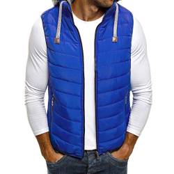 carol -1 Herren Weste Steppweste Outdoor Weste Mit Kapuze, Outdoor Sports Wattierte Steppweste Bodywarmer, Gepolsterte Ärmellose Herren Jacke mit Kapuze Gesteppte Winddichte Weste für Den Außenbereich von carol -1