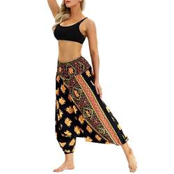 carol -1 Super Weiche Harem Yoga Pilates Hosen, Damen Haremshose Beiläufig Lose Breites Bein Hippie Hose-Hohe Taille BohemienStil Tanzen Yoga Pilates Hosen, Pumphose Aladin Haremshose Hippie Muster von carol -1