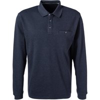 CasaModa Herren Polo-Shirt blau Baumwoll-Piqué meliert von casamoda