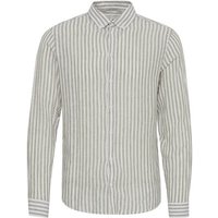 Casual Friday Langarmhemd CFAnton LS BD striped linen mix shirt sommerliches Leinenhemd mit Streifen von casual friday