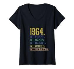 Damen Brillante Farben, alphabetisches Layout T-Shirt mit V-Ausschnitt von casual interesting patterns