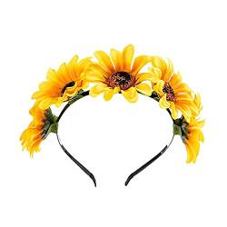 ccHuDE Niedliches Gänseblümchen-Haarband, Sonnenblumen-Haarband, Boho-Blumen-Kopfbedeckung, Haarbänder, Kopfschmuck für Kleinkinder, Mädchen, Hippie-Party, 2# von ccHuDE