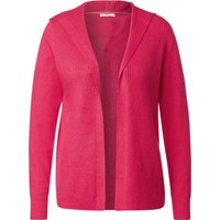 CECIL Strickjacke, Rippstruktur, Kapuze, für Damen, pink, L von cecil