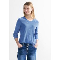 Cecil V-Ausschnitt-Pullover in Unifarbe von cecil