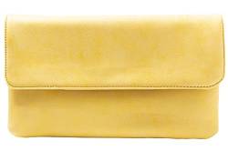 cecilia&bens Elegante Damen Clutch Handtasche | Abendtasche | Schminktasche kleine Tasche 100% Vegan, Farbe:gelb von cecilia&bens