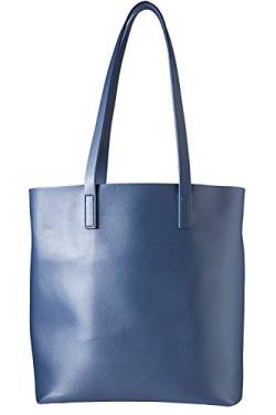 cecilia&bens Handtasche | Shopper Damen groß | Schultertasche Umhängetasche inkl. Innentasche mit Reißverschluss 100% vegan | Berlin Design, Farbe:blau von cecilia&bens
