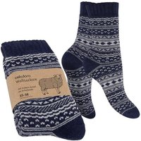 celodoro Thermosocken Damen & Herren Frottee-Wollsocken mit Muster von celodoro