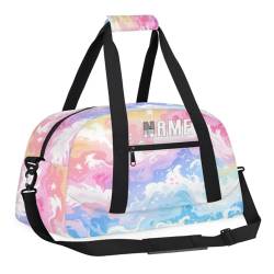 Bunte Sommer-Wellen-Druck-Tasche für Kinder, personalisierbar, Wochenend-Reisetasche, Reisetasche für Teenager, Jungen, Fitnessstudio, Fußball, Handgepäck, Maletas, Para Niños, individuelle Gymnastik, von cfpolar