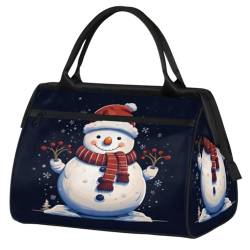 Frohe Weihnachten Schneemann Berry Turnbeutel für Damen Herren, Reise Sport Duffel Bag mit Trolleyhülle, wasserdichte Sport Gym Bag Weekender Übernachtung Tasche Carry On Tote Bag für Reisen Gym von cfpolar