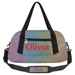 Individuelle Kinder-Reisetasche für Mädchen, personalisierbar, für Teenager, Tanztasche, Wochenendtasche, Reisetasche für Mädchen, Reisen, Schule, Praxis, Individueller Name 09, S von cfpolar