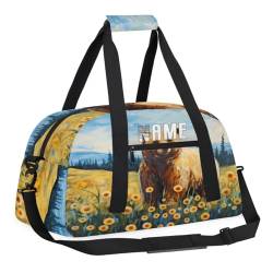 Kinder-Reisetasche mit Bär, Tier, Sonnenblume, personalisierbar, Wochenendtasche, Reisetasche, Reisetasche für Teenager, Jungen, Fitnessstudio, Fußball, Handgepäck, Maletas, Para Niños, individuelle von cfpolar